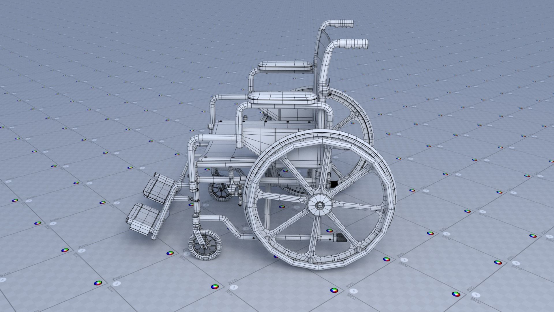 Wheel Chair Low-poly 3D model_10