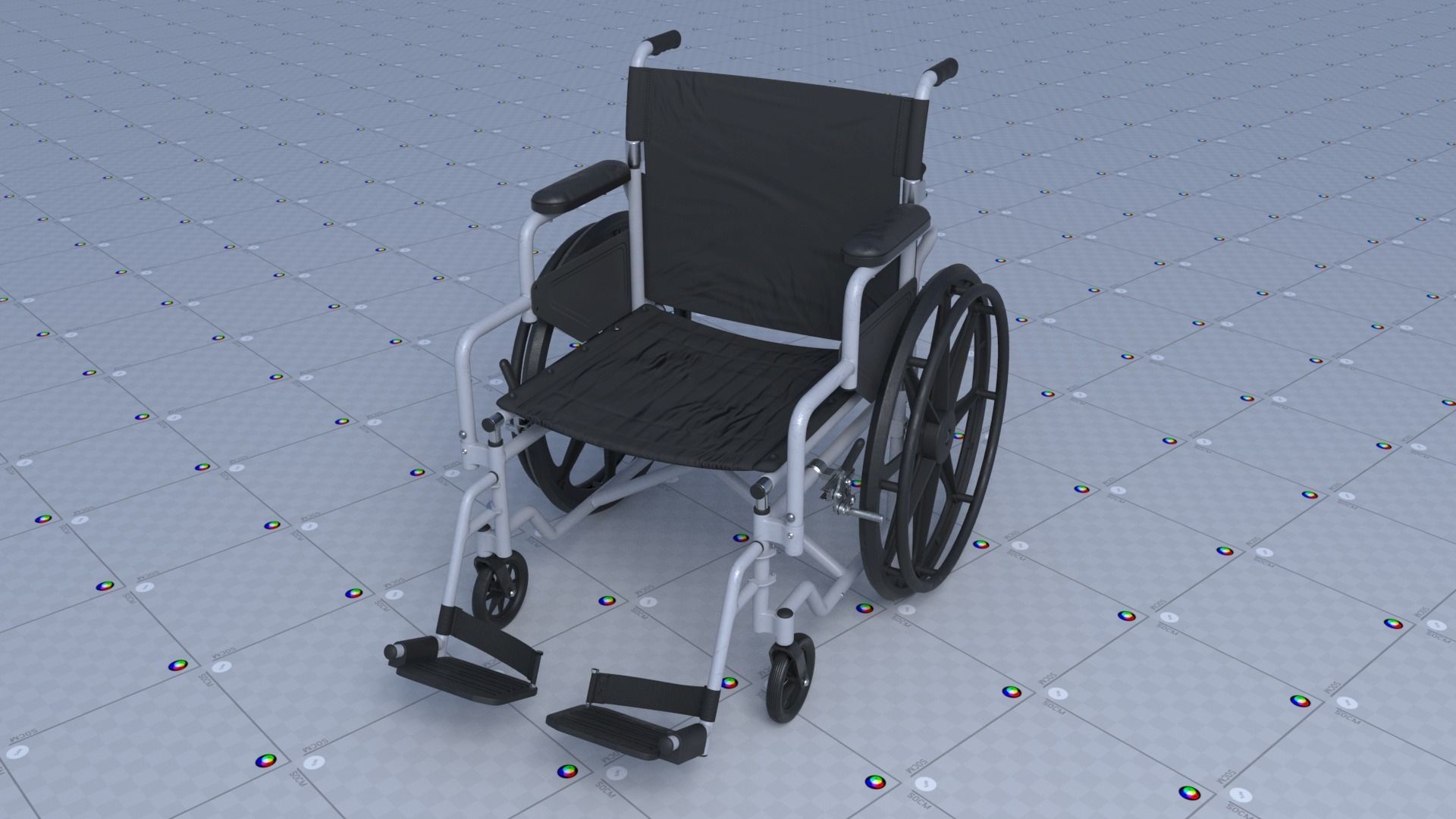Wheel Chair Low-poly 3D model_2
