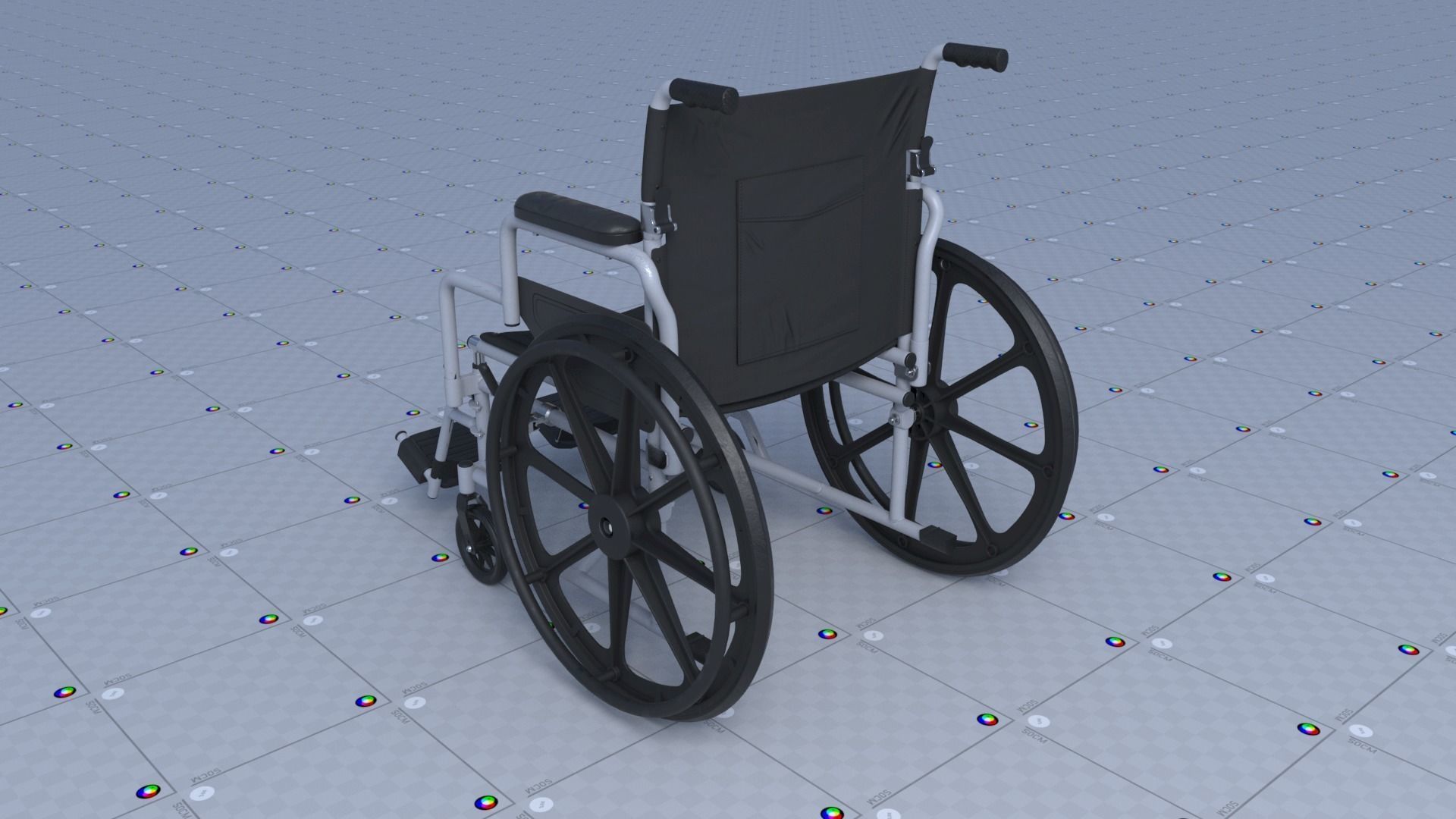 Wheel Chair Low-poly 3D model_4