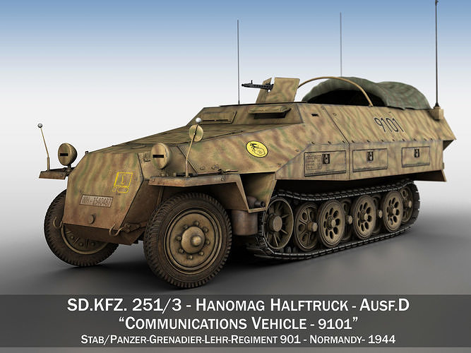 SDKFZ 251 Ausf D - Half-track - 9101 3D model