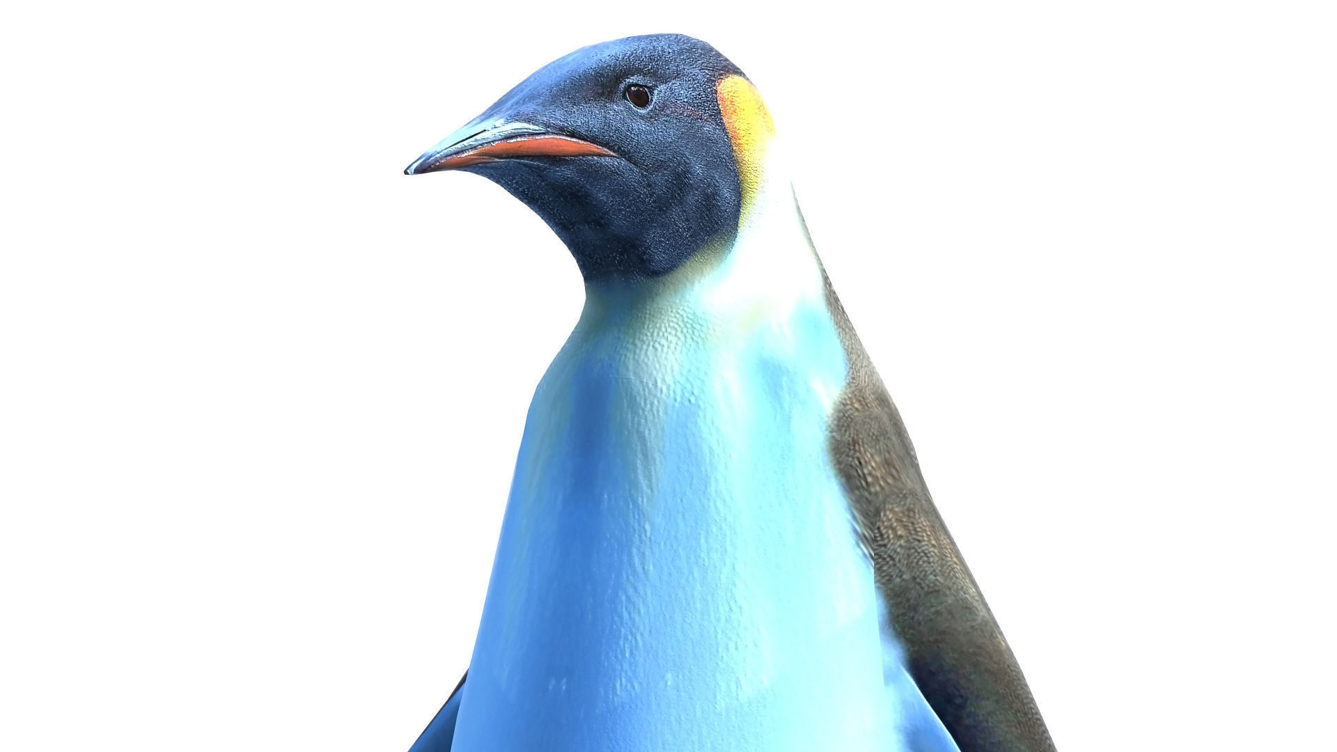 Emperor penguin family Low-poly 3D model_2