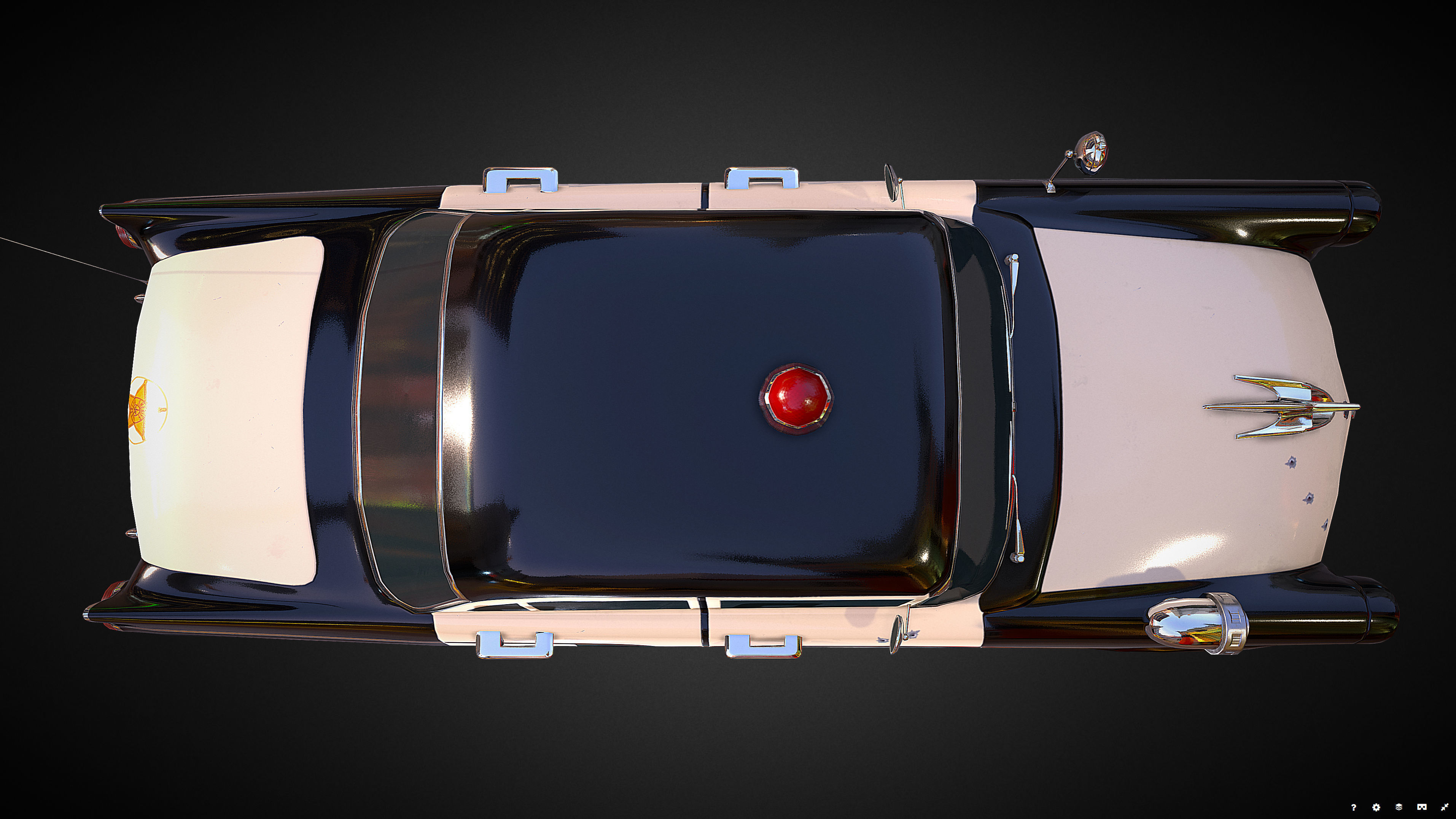 Vintage Police Car - Low Poly Low-poly 3D model_17