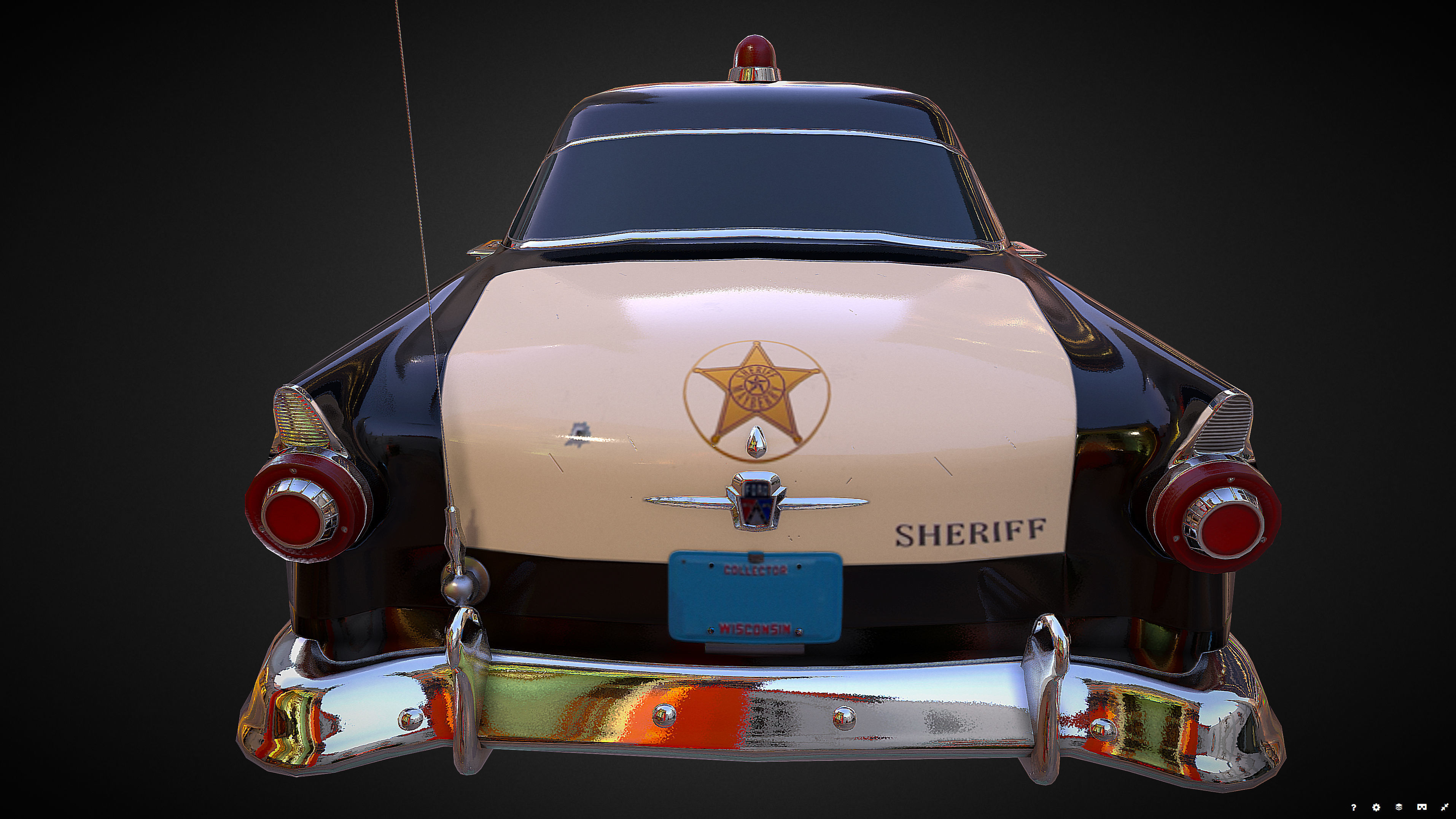 Vintage Police Car - Low Poly Low-poly 3D model_11