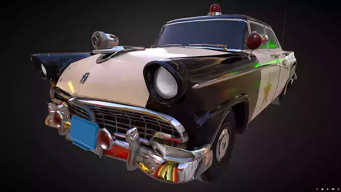 Vintage Police Car - Low Poly Low-poly 3D model
