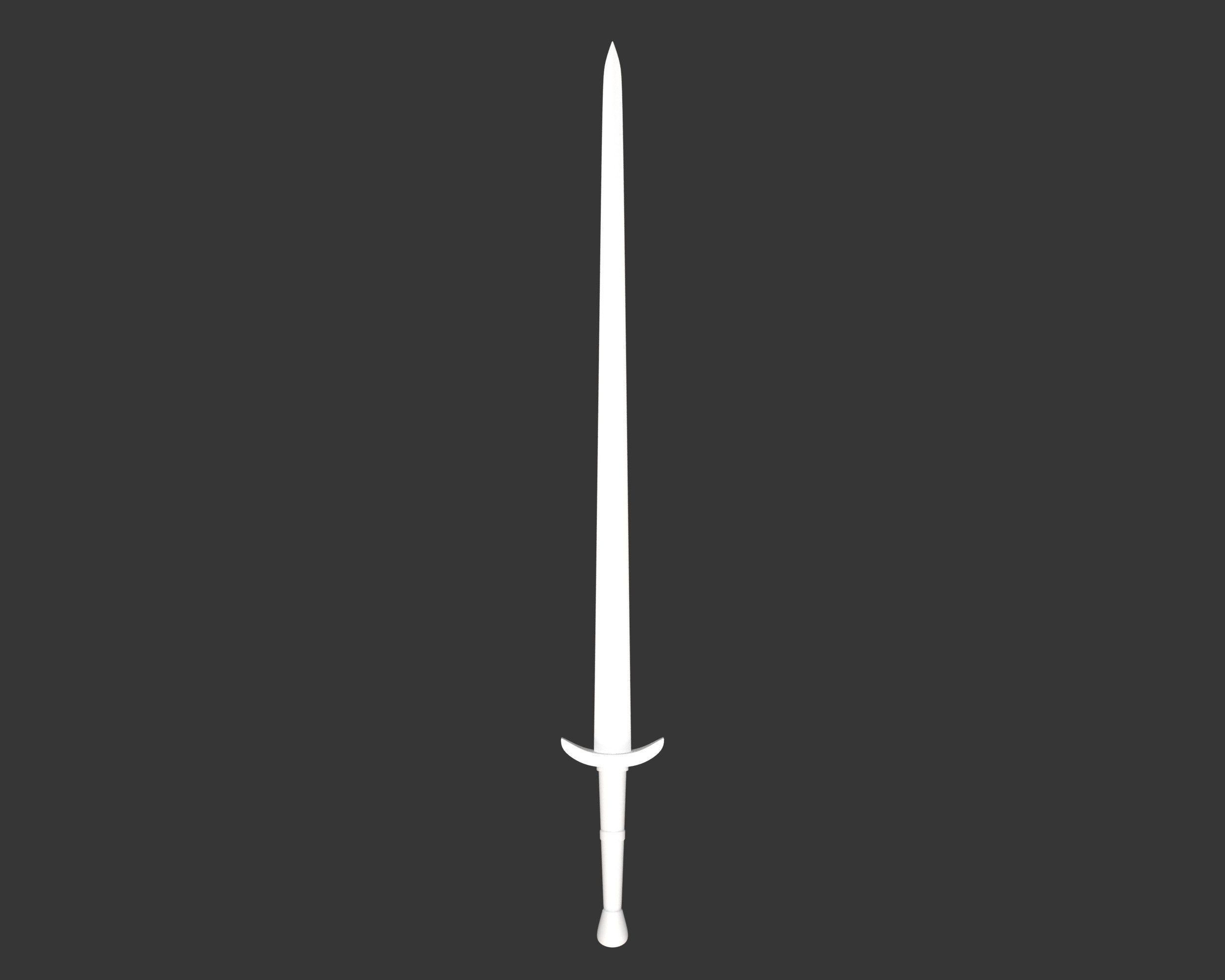 Medieval Common Weapon Short Sword Low-poly 3D model_4