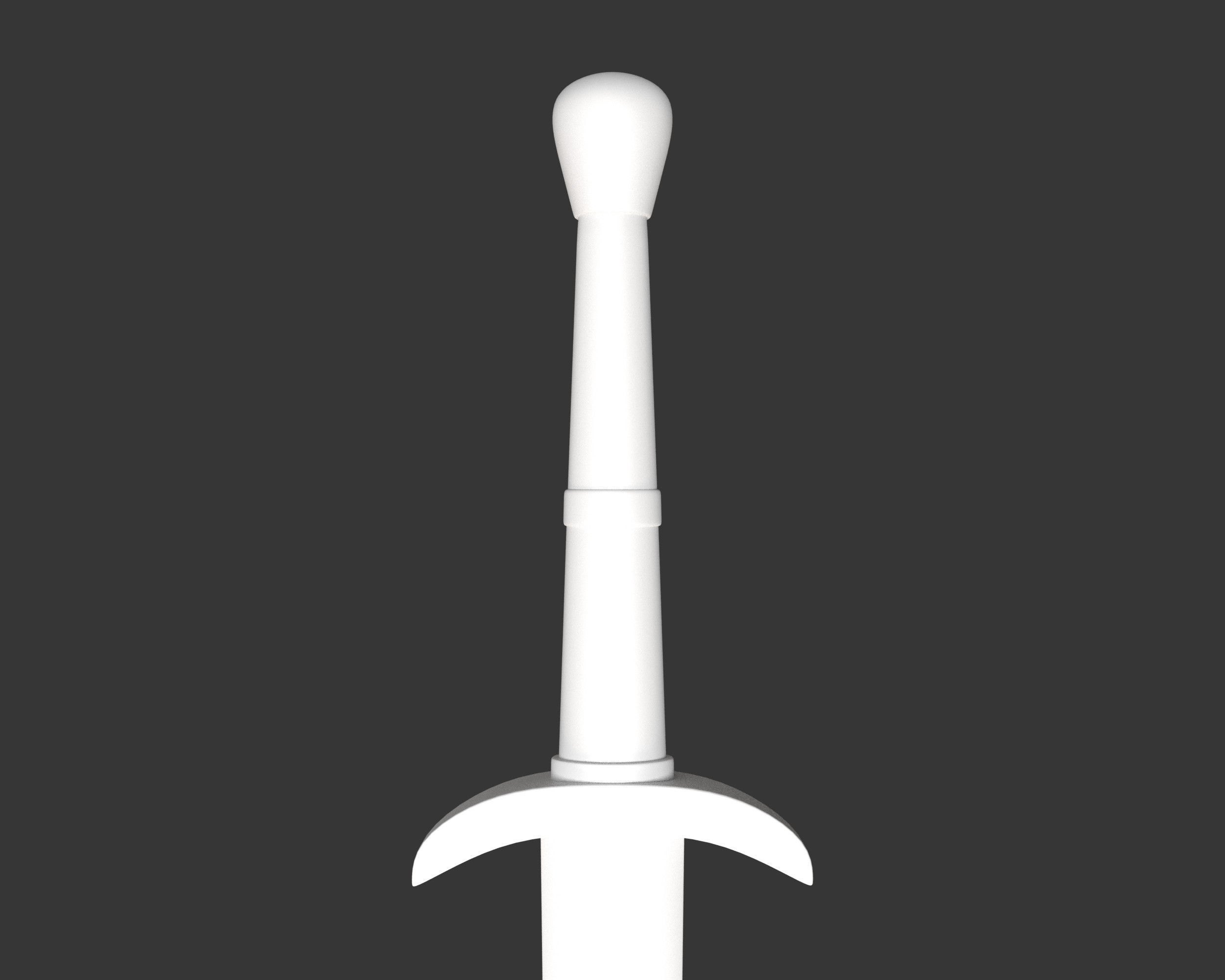 Medieval Common Weapon Short Sword Low-poly 3D model_13