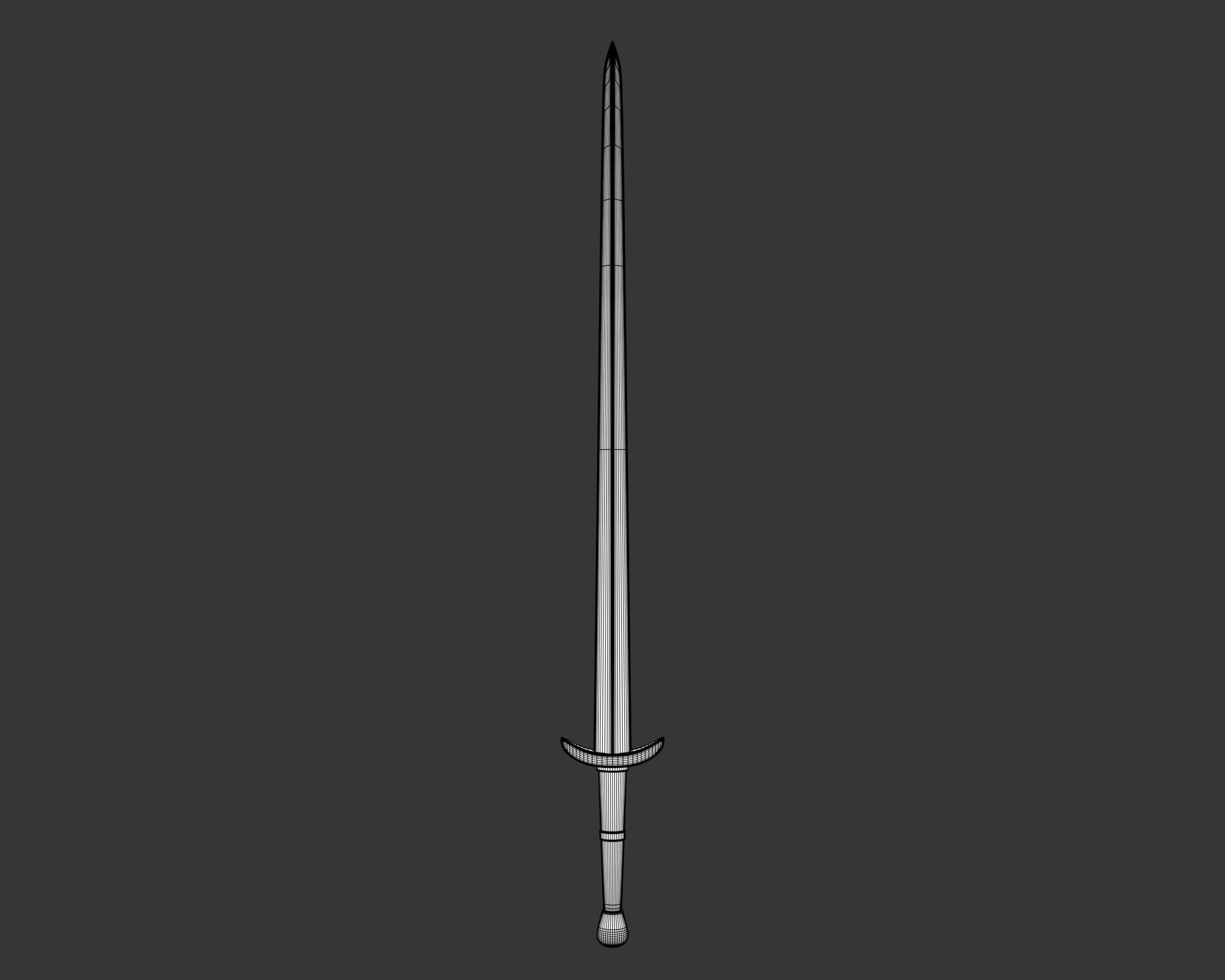 Medieval Common Weapon Short Sword Low-poly 3D model_5