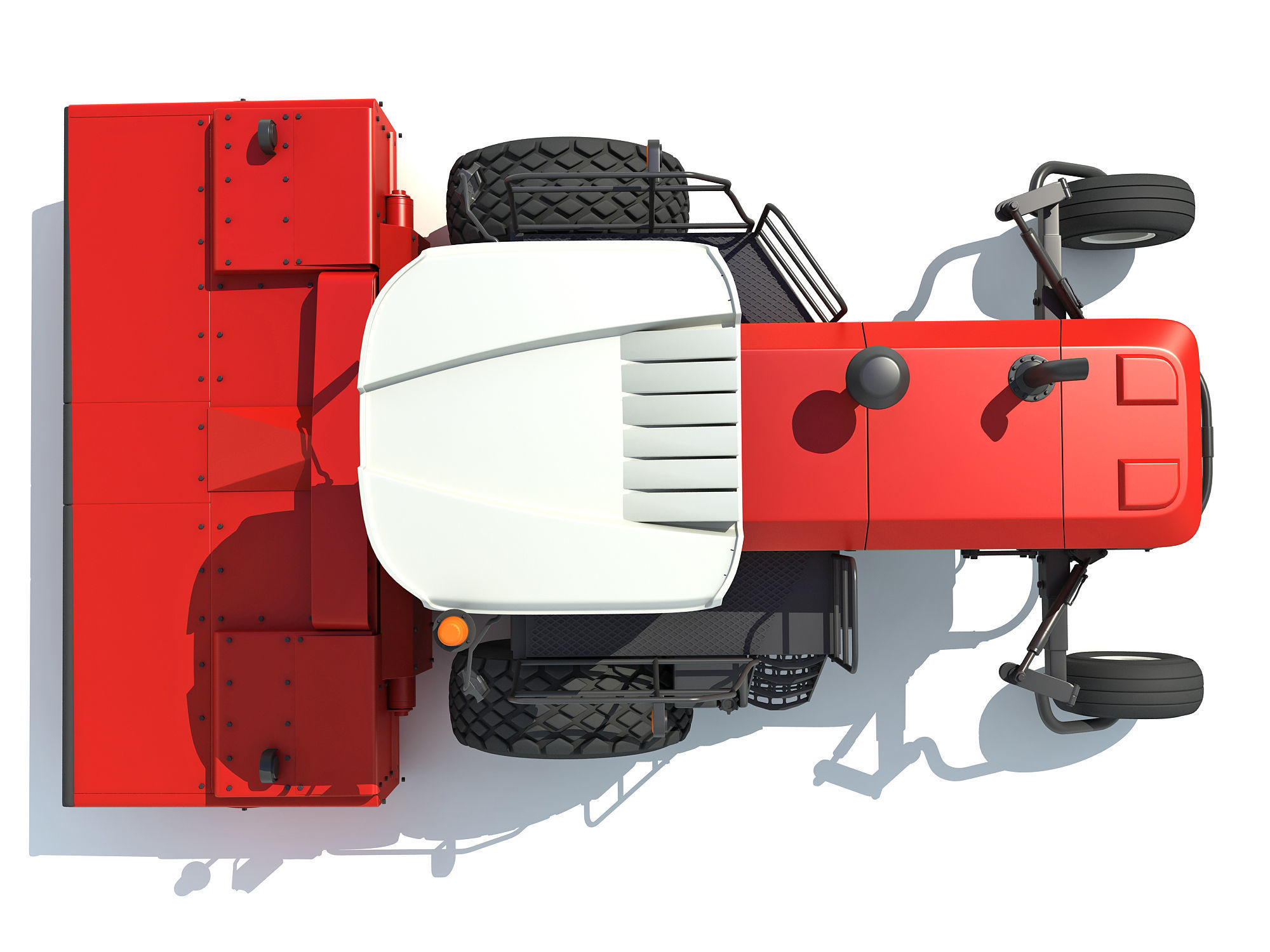 Swather Windrower Combine 3D model_10