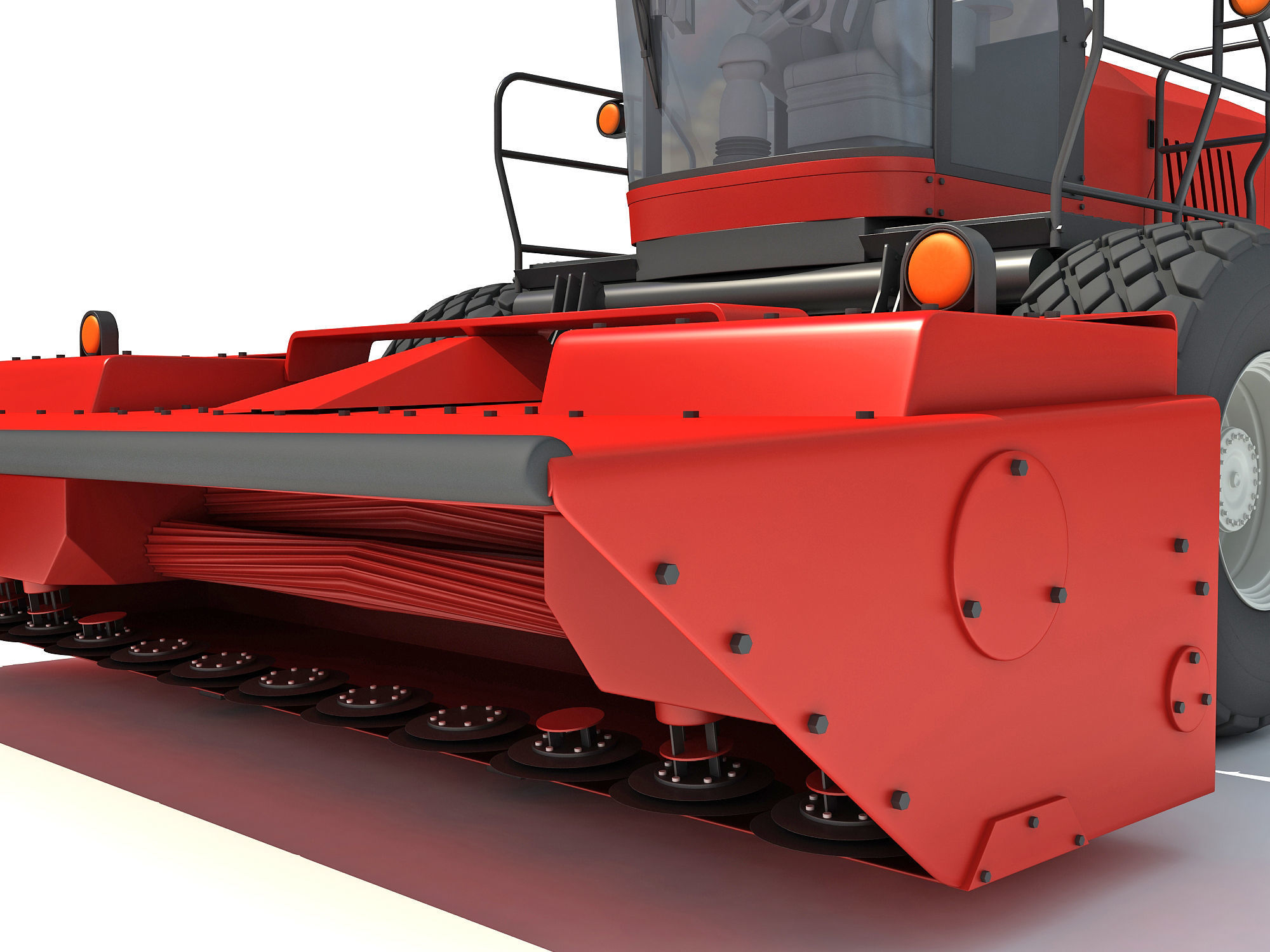 Swather Windrower Combine 3D model_11