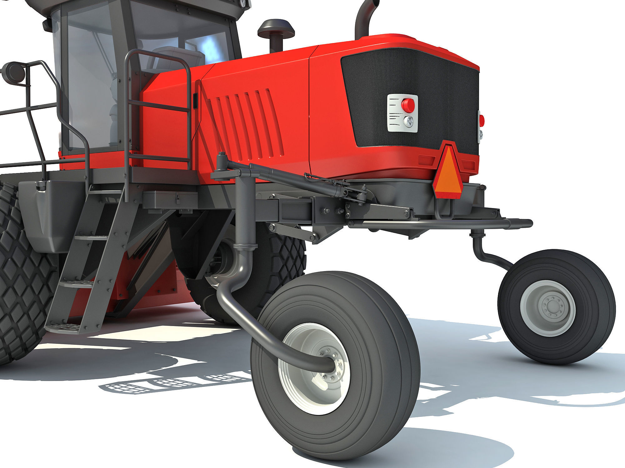 Swather Windrower Combine 3D model_13