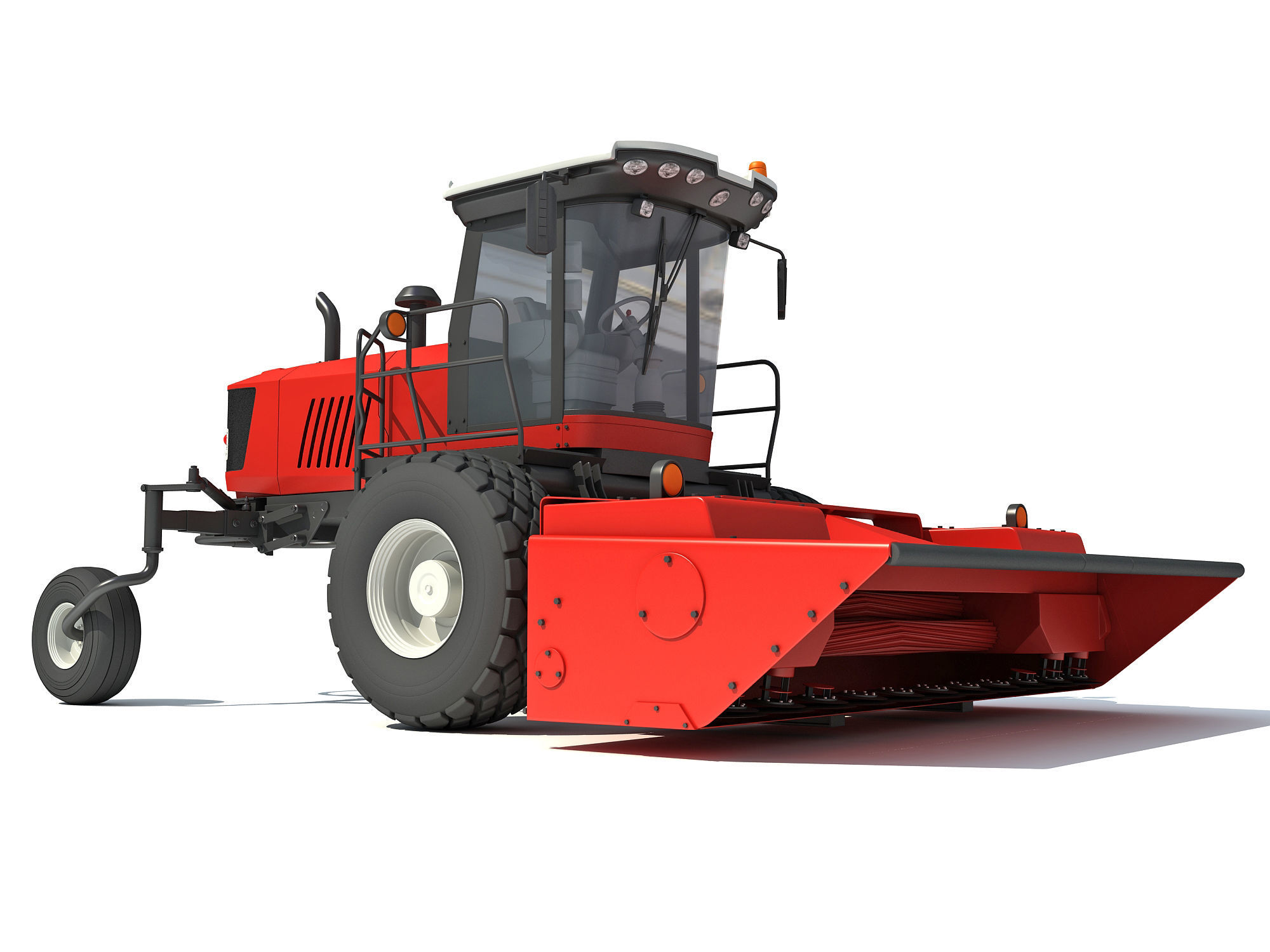 Swather Windrower Combine 3D model_6