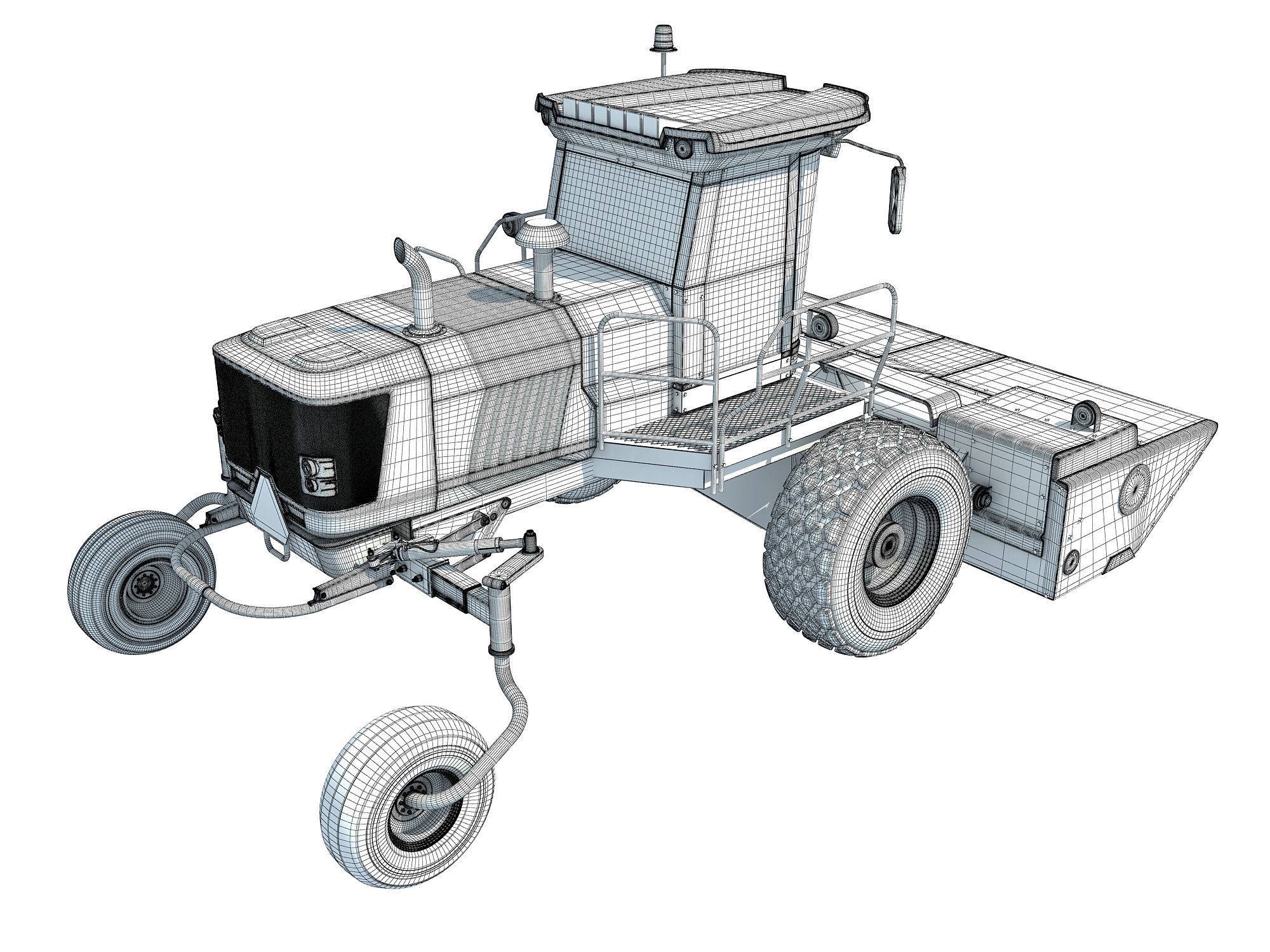 Swather Windrower Combine 3D model_17