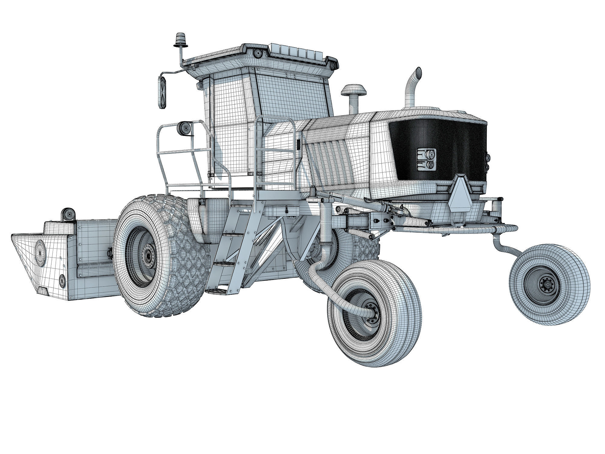 Swather Windrower Combine 3D model_16