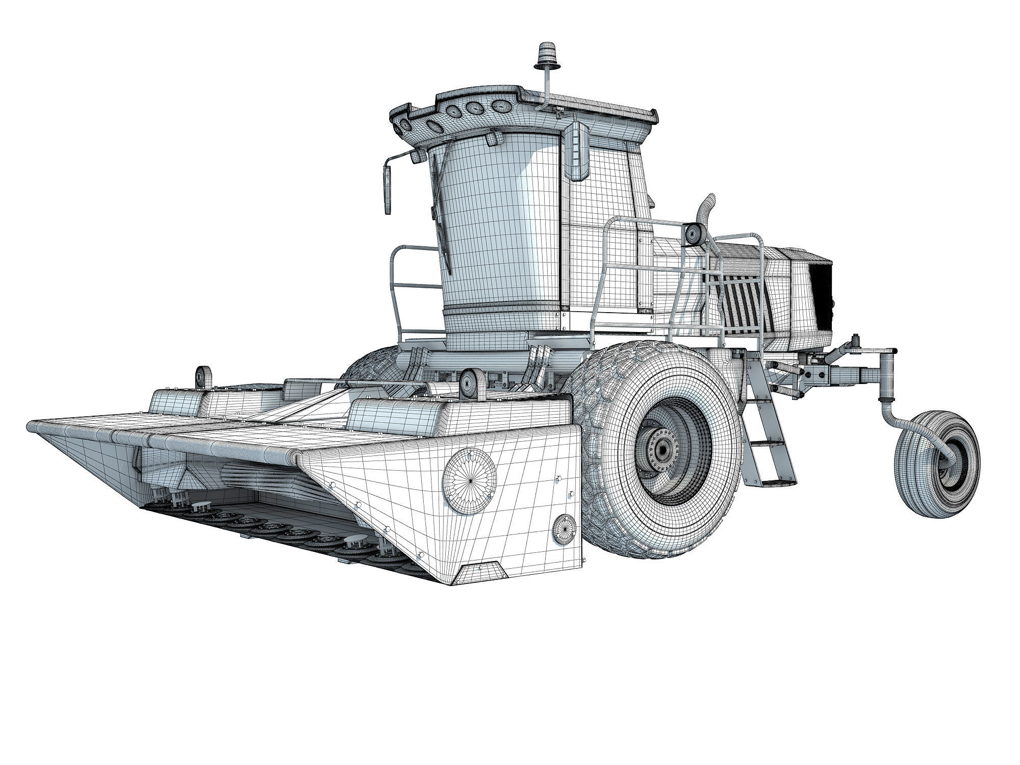 Swather Windrower Combine 3D model_15