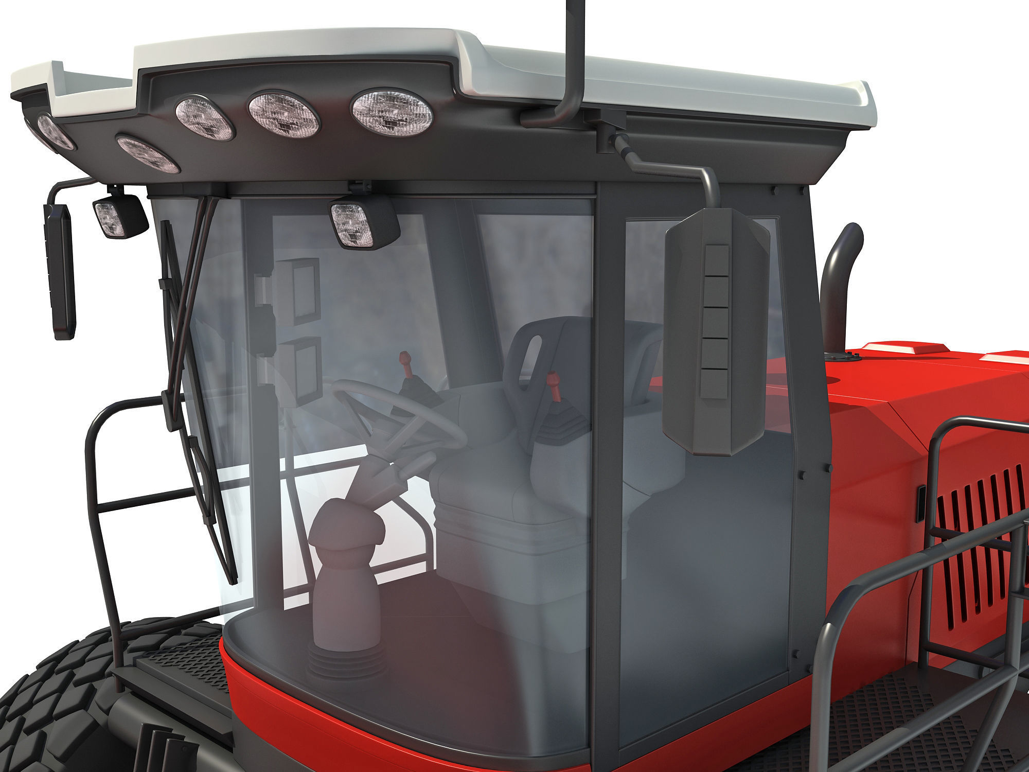 Swather Windrower Combine 3D model_12