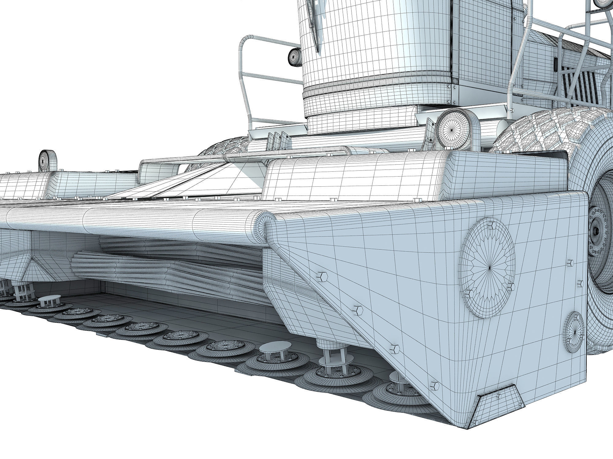 Swather Windrower Combine 3D model_20