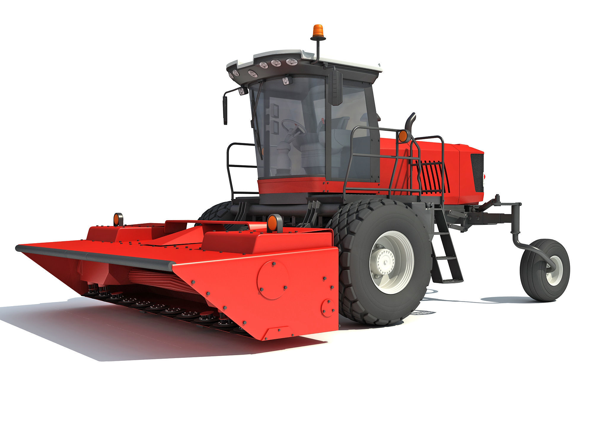 Swather Windrower Combine 3D model_1