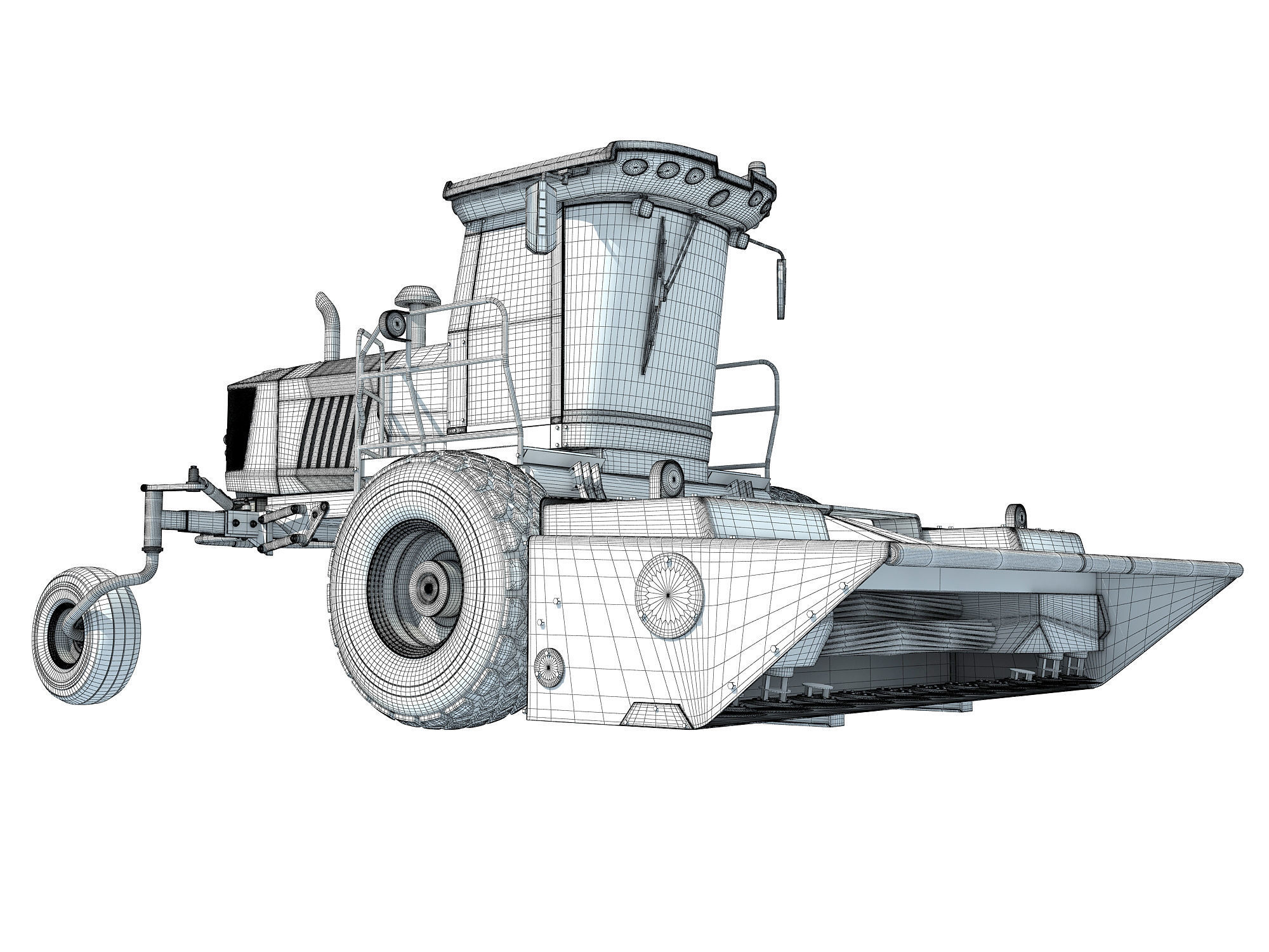 Swather Windrower Combine 3D model_18