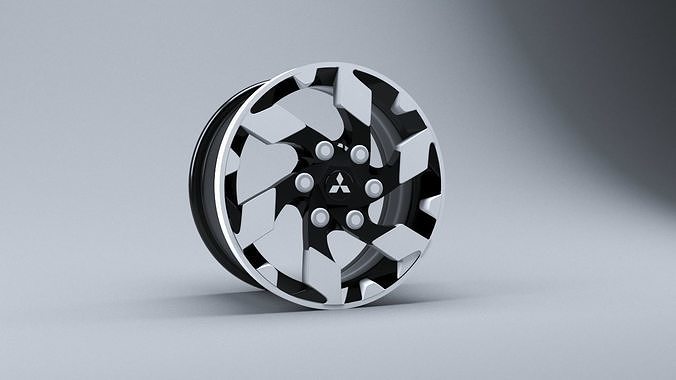Mitsubishi L200 Custom Wheel Low-poly 3D model