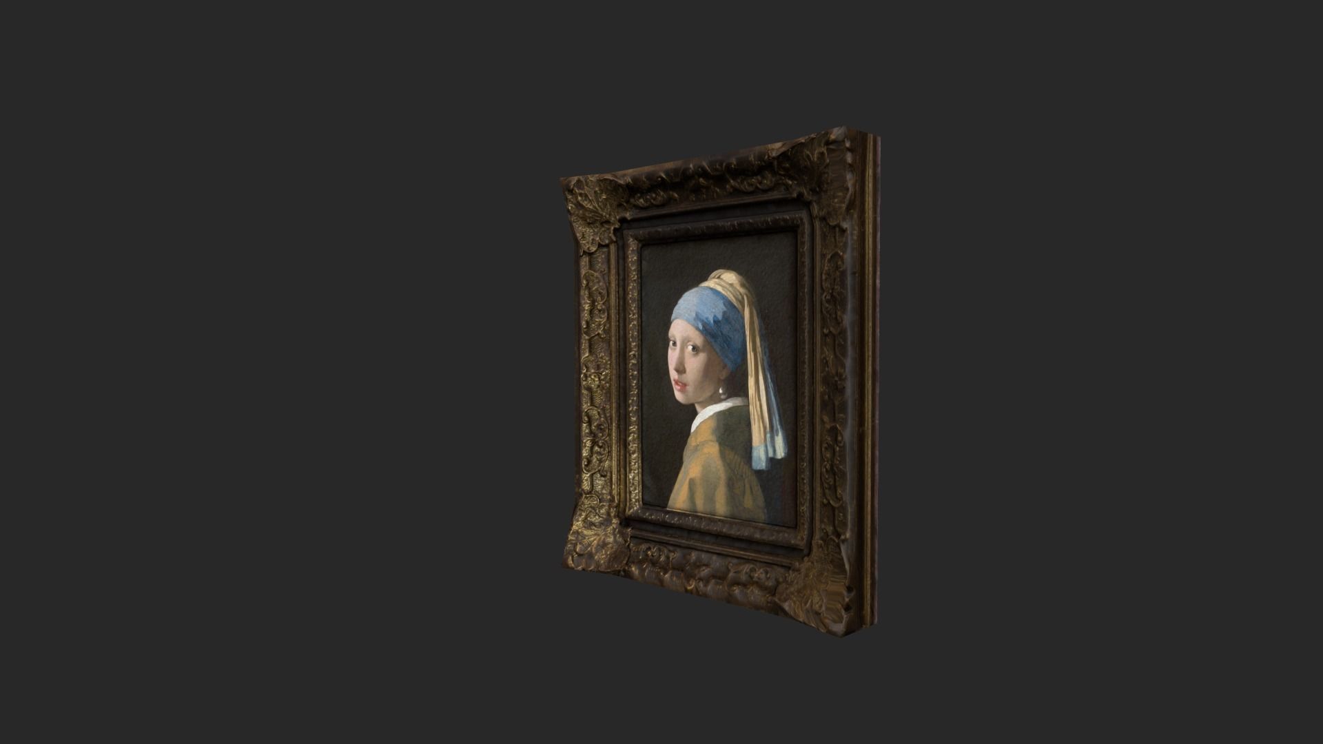 Girl with a Pearl Earring Low-poly 3D model_1