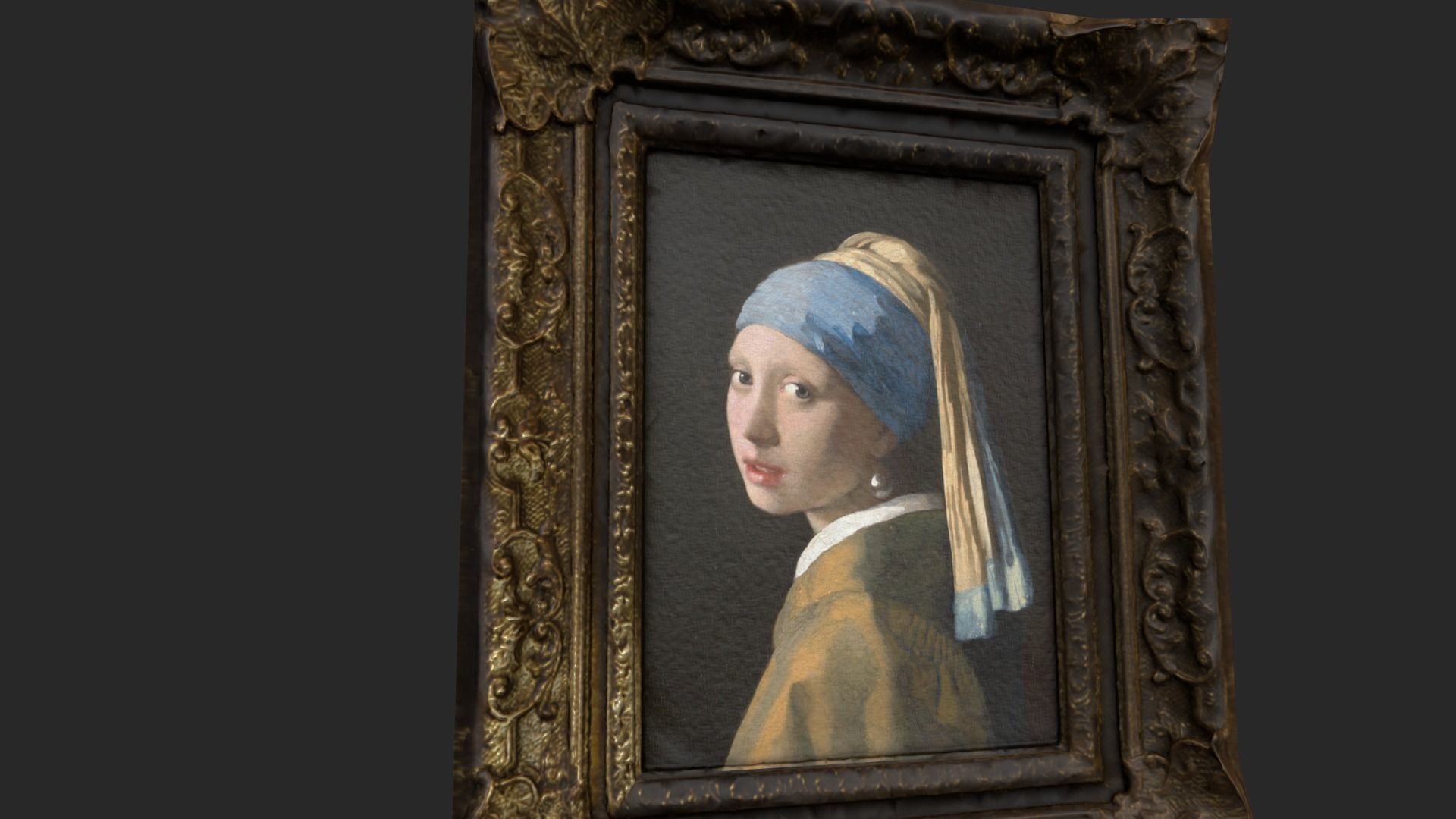 Girl with a Pearl Earring Low-poly 3D model_2
