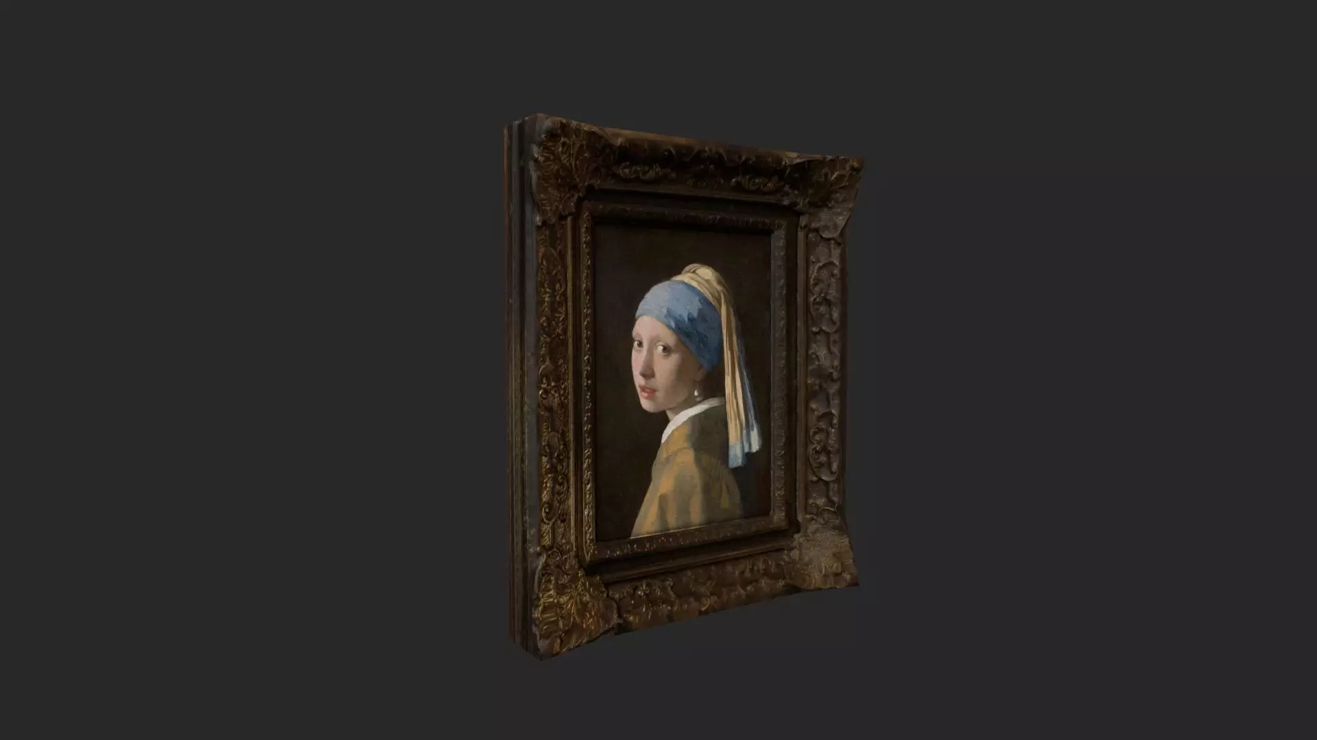Girl with a Pearl Earring Low-poly 3D model_0