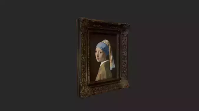 Girl with a Pearl Earring Low-poly 3D model