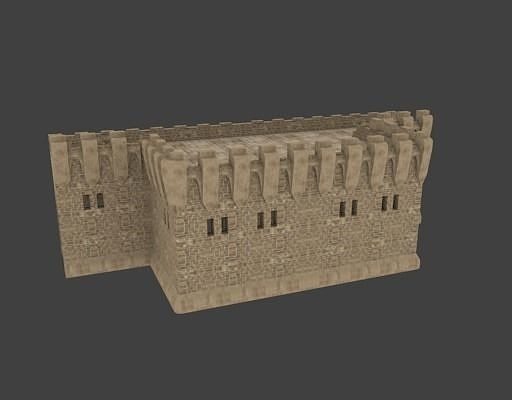 castle wall collection  Low-poly 3D model 6
