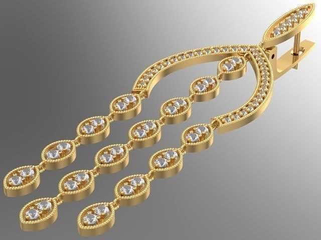 Earrings long 3D print model