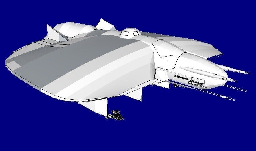 SQ Conqueror - Multirole space corvette class with Phalanga-XN 3D print model_3