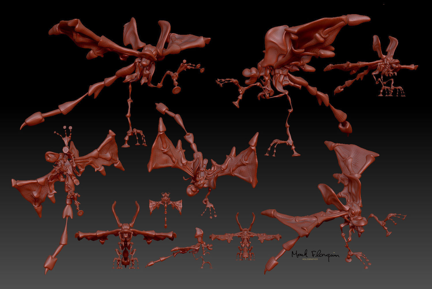 Blue Fenix Low-poly 3D model_1