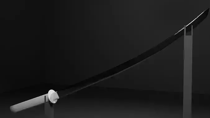 Katana samurai sword Low-poly 3D model