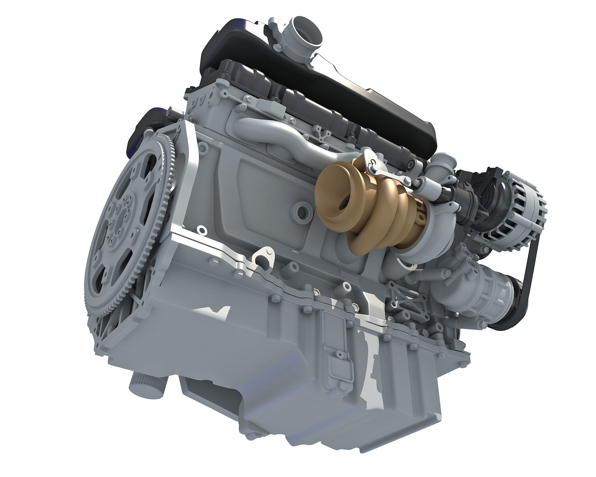 How V12 Engine Works Animation 3D model_15