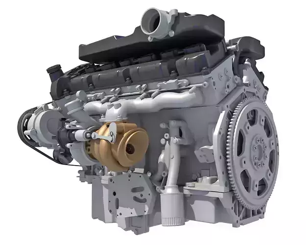 How V12 Engine Works Animation 3D model