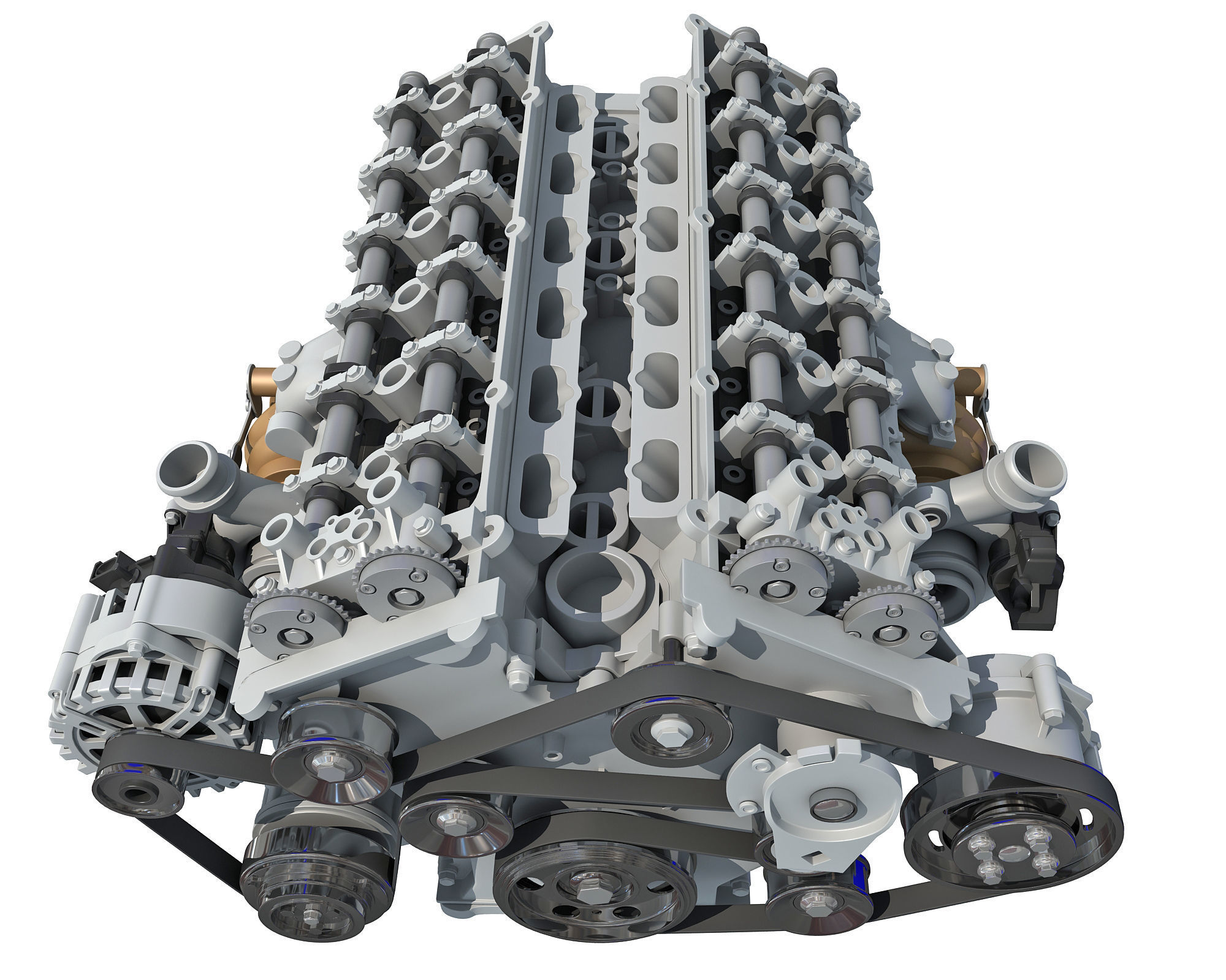 How V12 Engine Works Animation 3D model_18