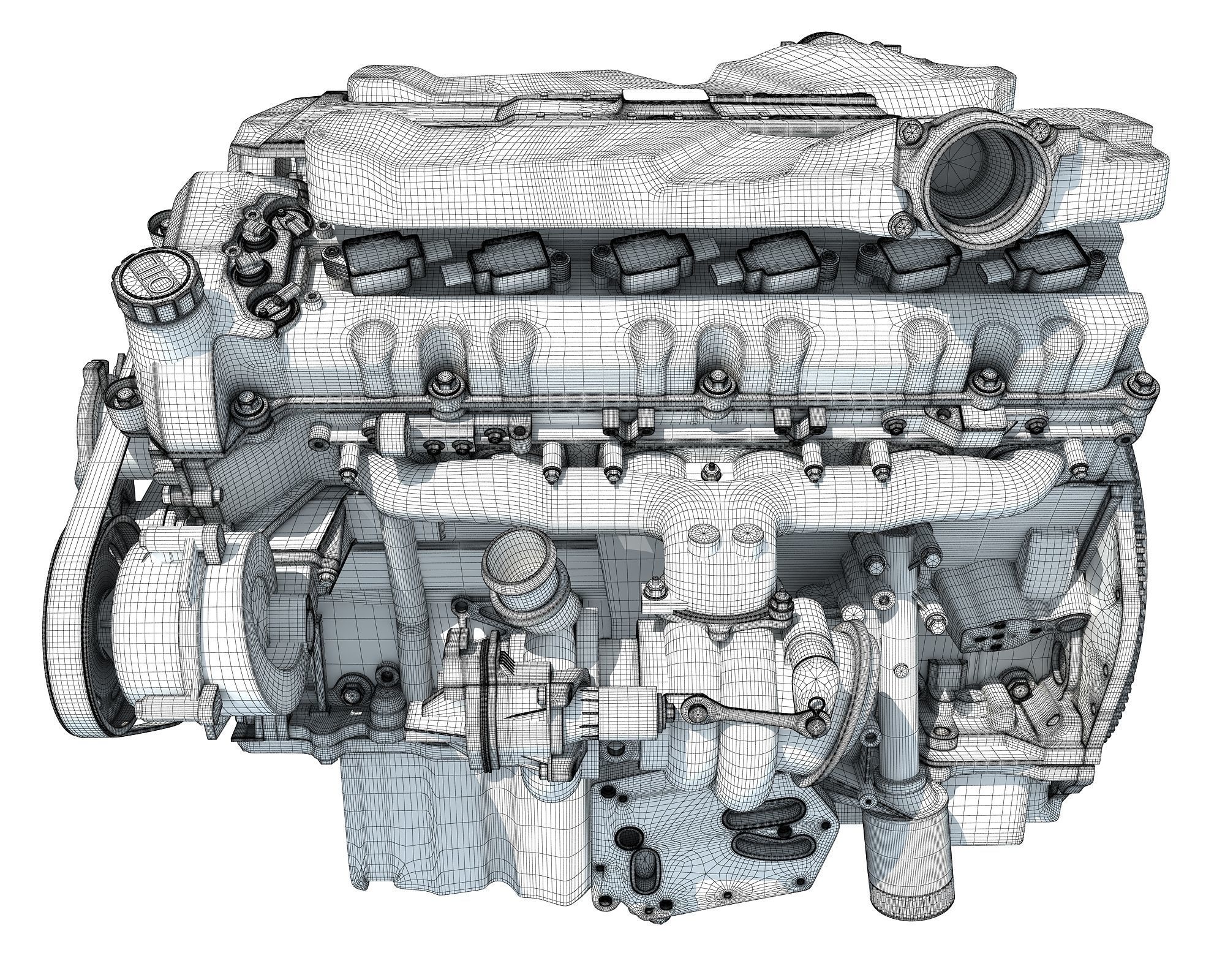 How V12 Engine Works Animation 3D model_24