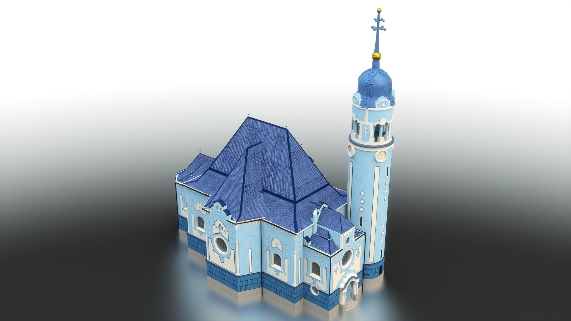 Blue church - Bratislava Slovakia 3D model_2