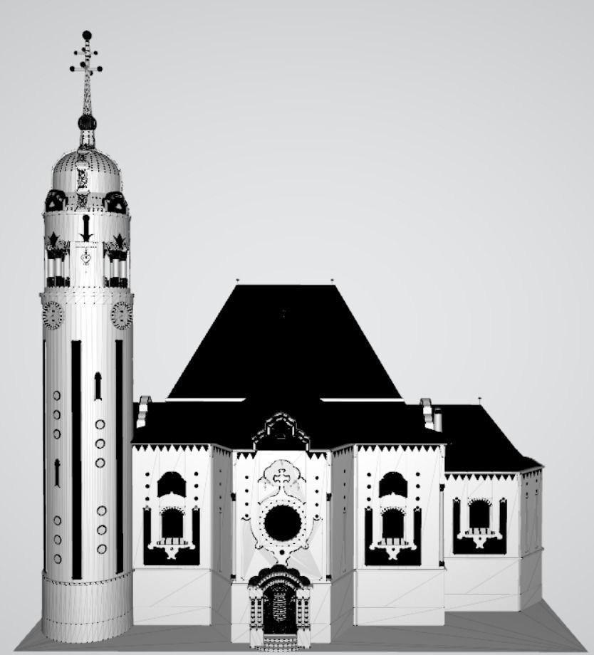 Blue church - Bratislava Slovakia 3D model_10