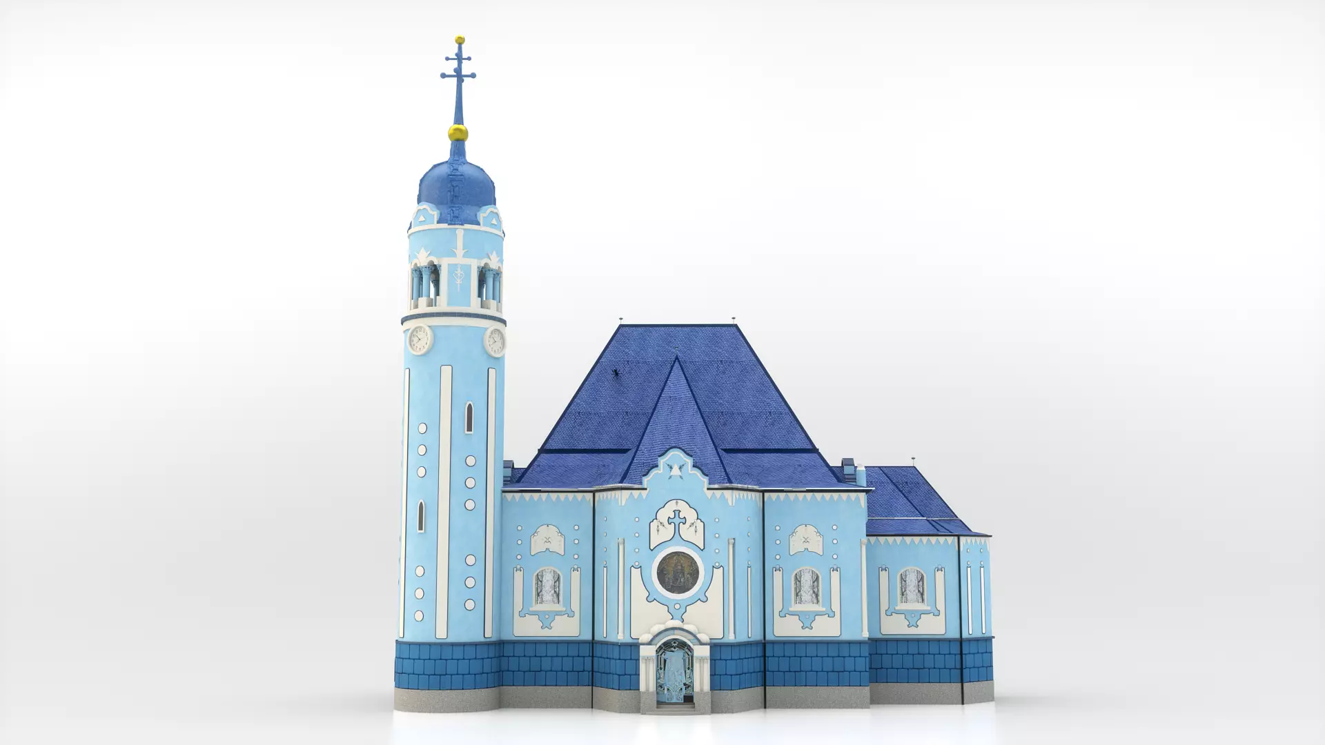 Blue church - Bratislava Slovakia 3D model_0