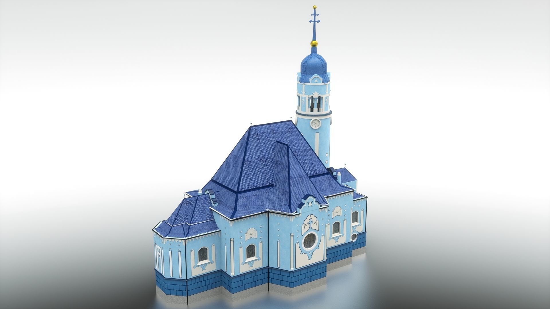 Blue church - Bratislava Slovakia 3D model_3