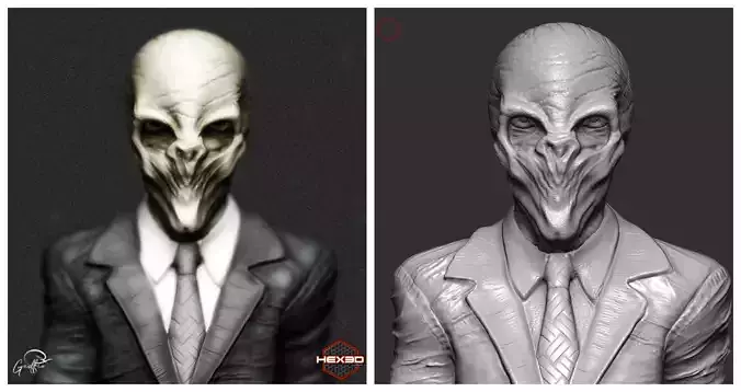 Dr Who - The Silence Bust 3D print model