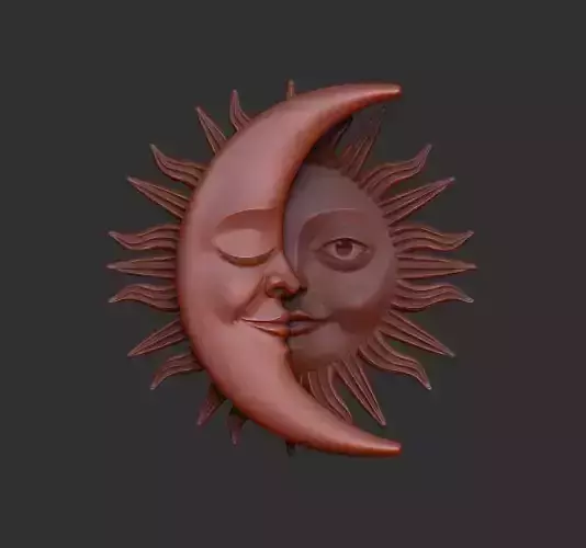 Sun and Moon Pendants 3D Model Collection