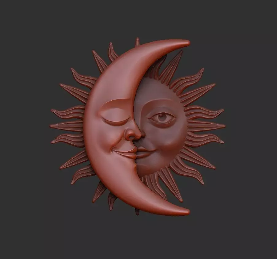 Sun and Moon Pendants 3D Model Collection_0
