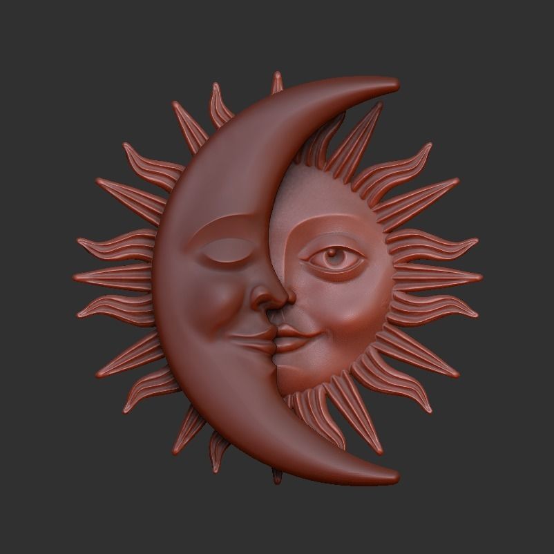 Sun and Moon Pendants 3D Model Collection_2