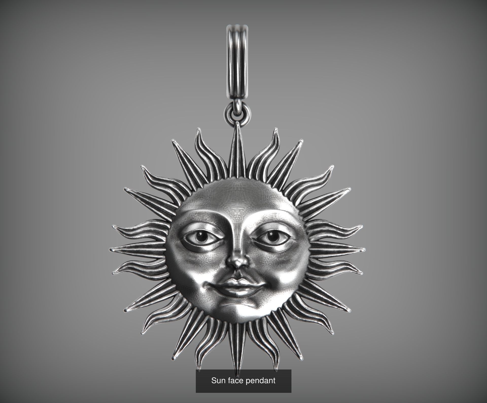 Sun and Moon Pendants 3D Model Collection_5