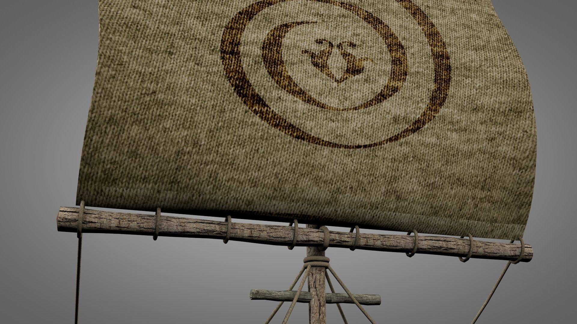 Wooden Raft 3D model_7