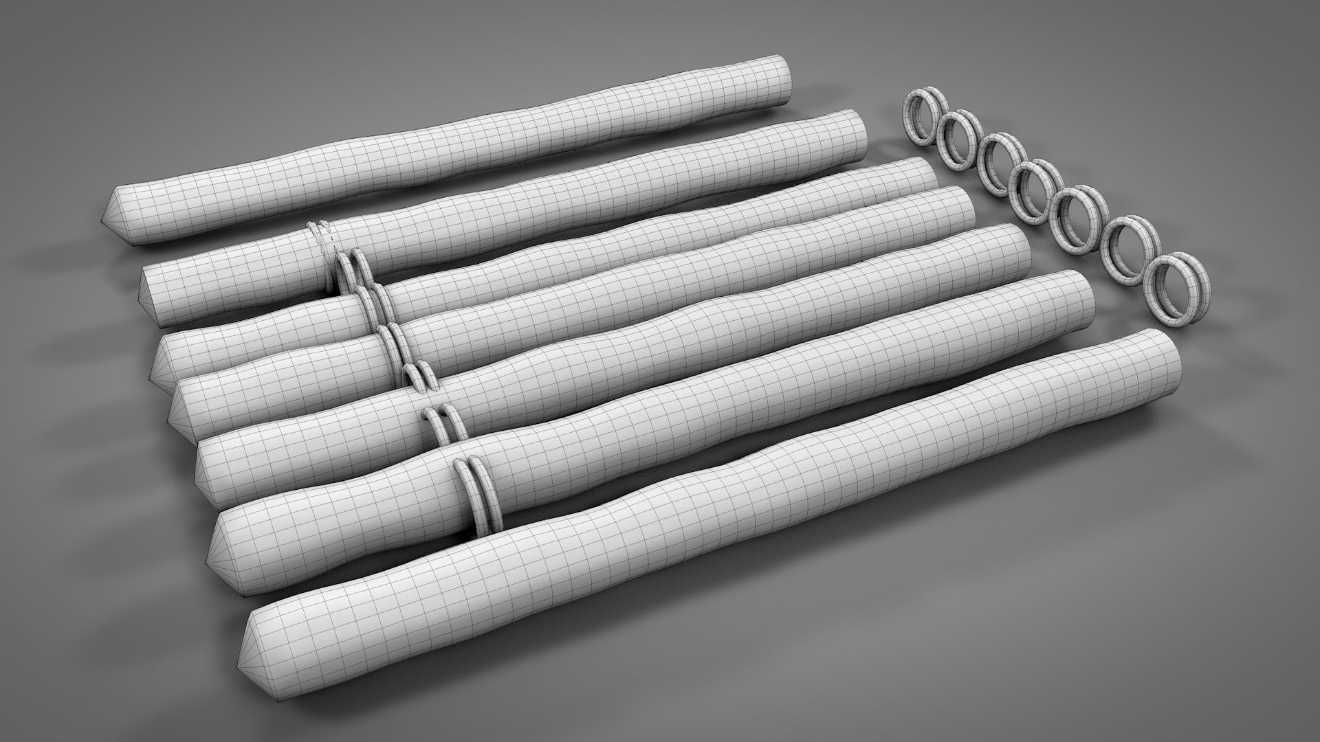 Wooden Raft 3D model_13