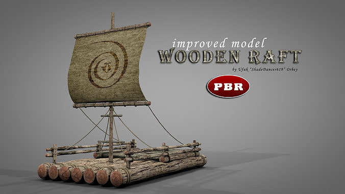 Wooden Raft 3D model