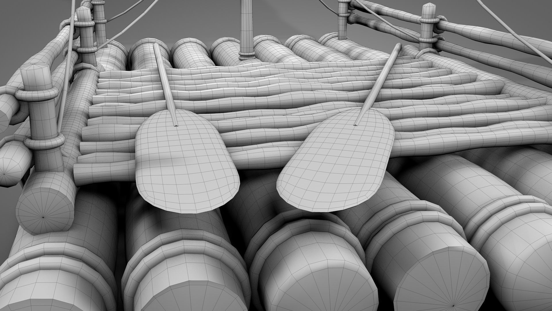 Wooden Raft 3D model_12