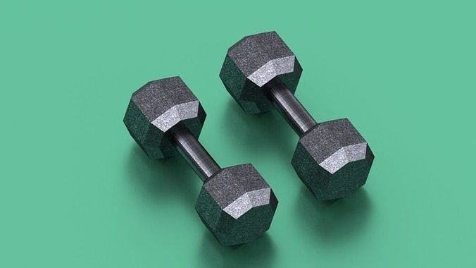 Dumbbells set pair of Low-poly 3D model